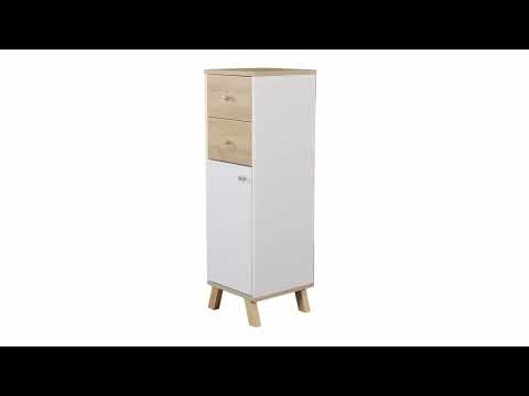 Midischrank Senyo Weiß 30 x 95 cm mit Schubladen livinity®
