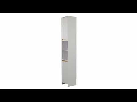 Badschrank Emma Weiß 30 x 190 cm livinity®