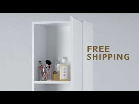 Badschrank Fredd Weiß Hochglanz 36.4 x 190.5 cm livinity®