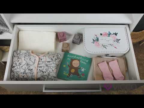 Wickelkommode Oskar Weiß 113 x 100 cm mit Schubladen livinity®