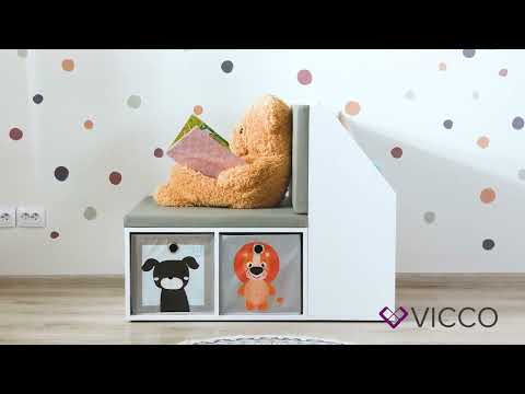 Kinderregal Onix Weiß 97.1 x 78.4 cm mit 6 Faltboxen bunt livinity®