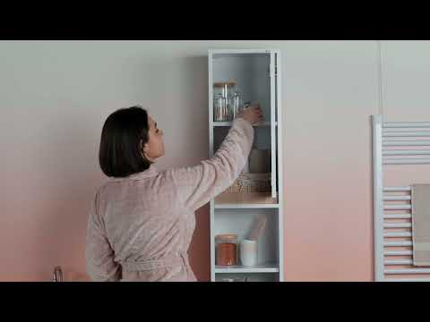 Waschbeckenunterschrank Emma Weiß/Sonoma 58 x 60 cm livinity®